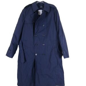 Vintage US Navy All Weather Trench Coat Men 42XL Long Blue 8405-01-175-2295